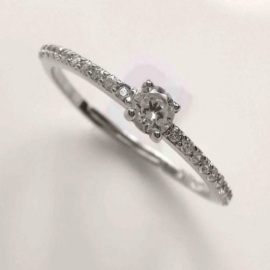 Anillo plata 925 solitario medio cintillo