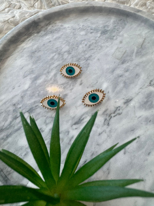 Pin o prendedor ojo turco 2,5 cm x 1,8 cm celeste