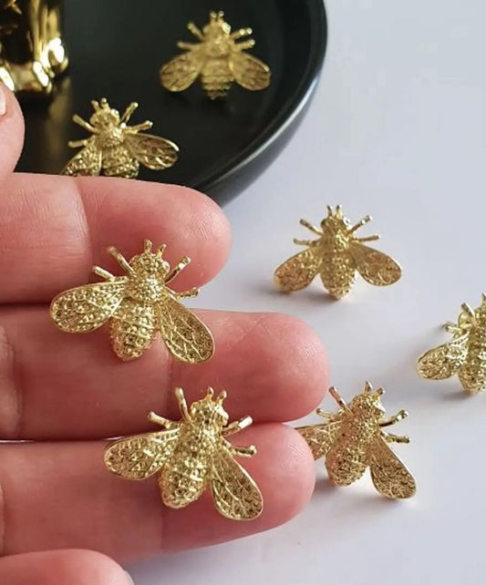 Aros Abeja enchape oro 16mm