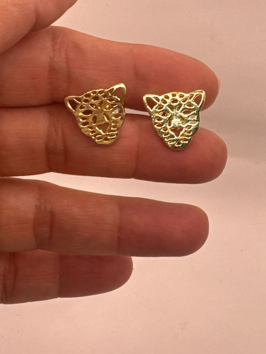 Aros tigre 15 mm enchape oro